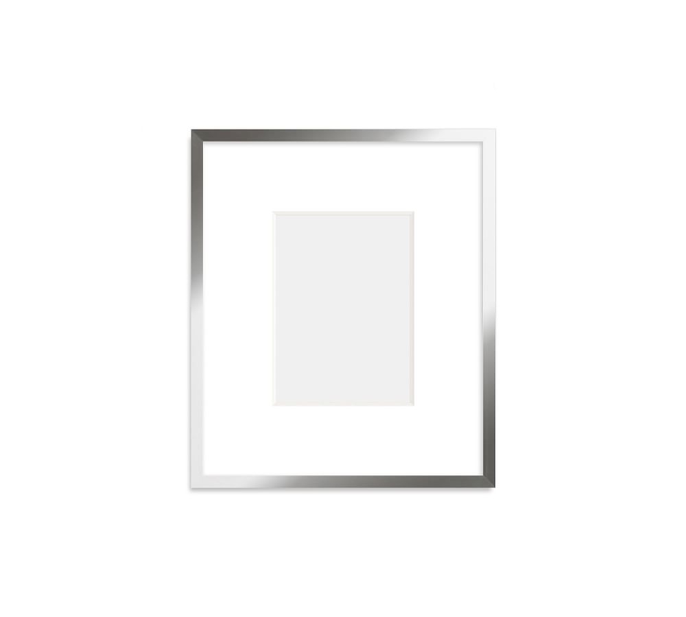 Metal Gallery Frame, 3" Mat, 5x7 - Bright Silver - Image 0