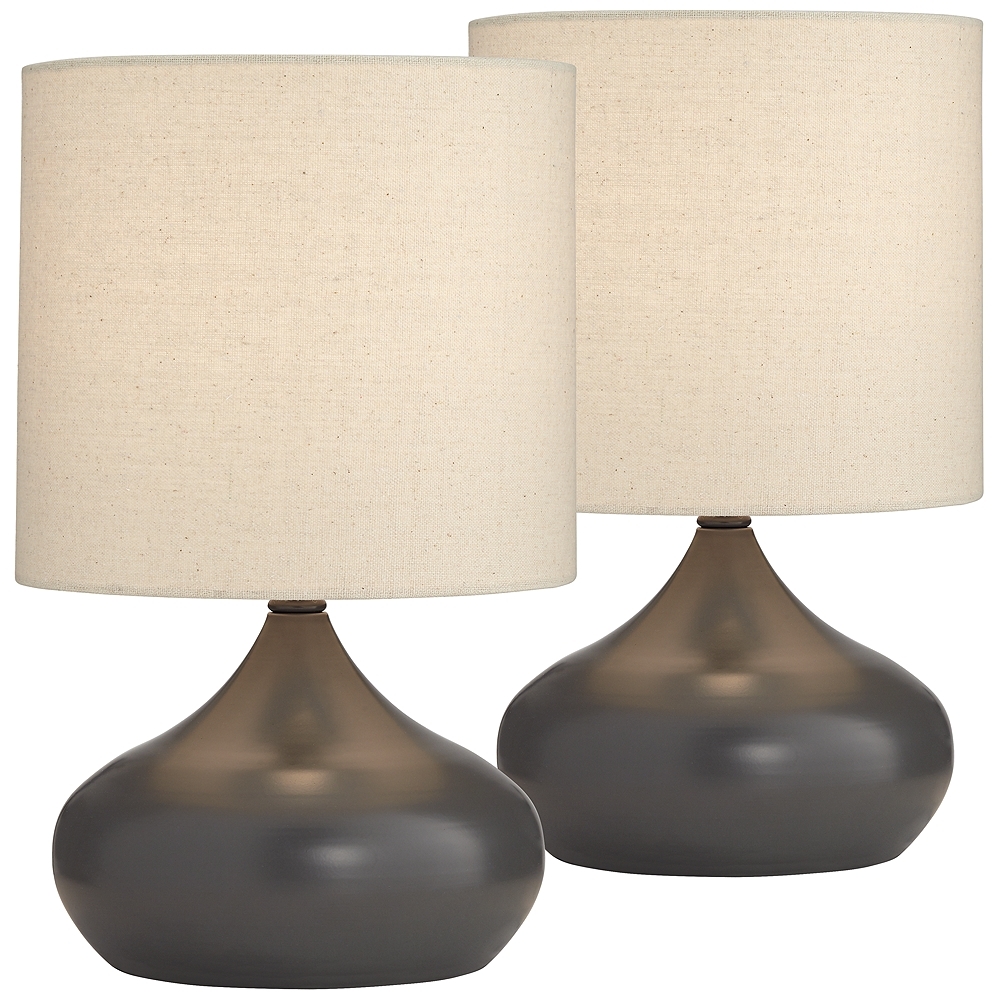 Steel Droplet Gray Accent Lamps Set of 2 with WiFi Smart Sockets - Style # 89H84 - Image 0