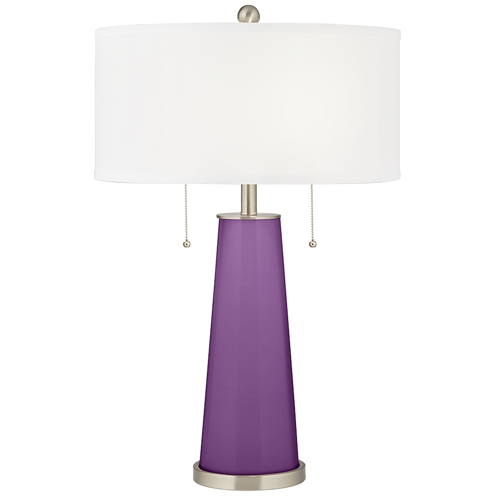 Color Plus Peggy 29 3/4" Passionate Purple Glass Table Lamp - Image 0