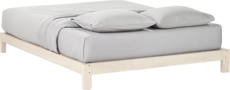 Simple Whitewash Bed Base Queen - Image 4