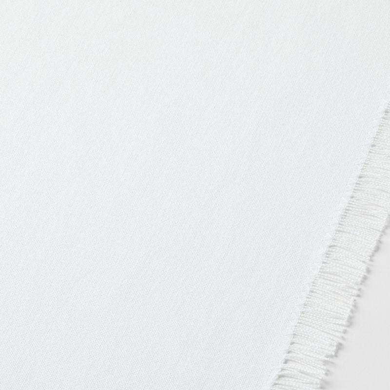 Craft 120" Crisp White Organic Cotton Fringe Table Runner - Image 1