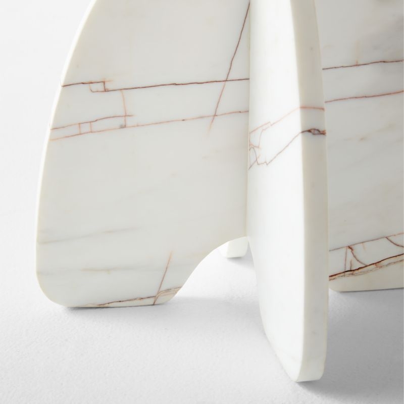 Spazio Bronze and White Marble Side Table - Image 2