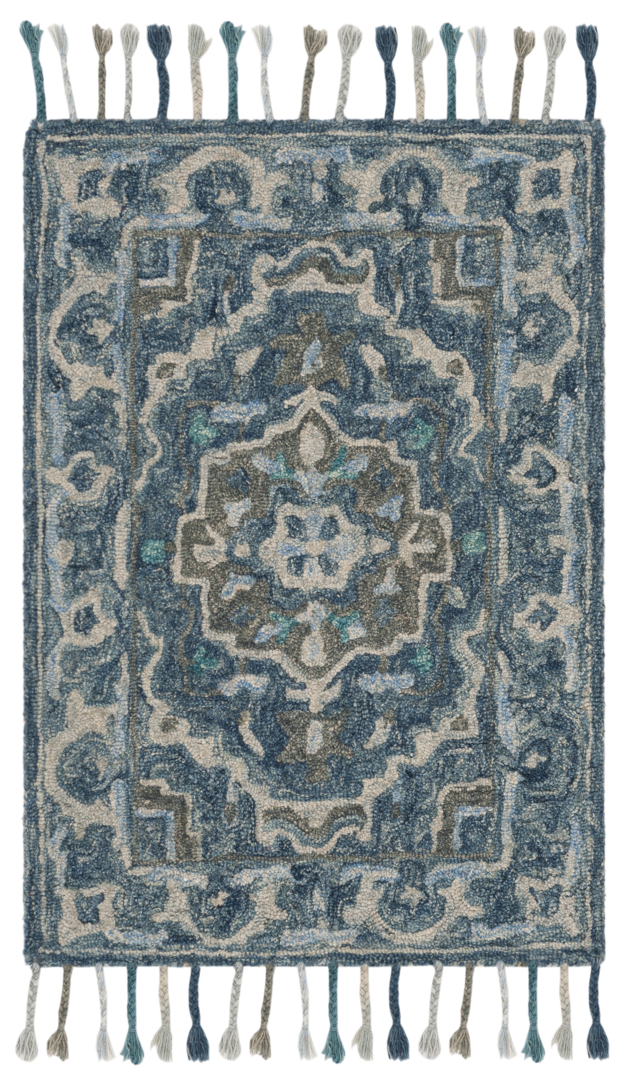 Arlo Home Hand Tufted Area Rug, APN230A, Dark Blue/Grey,  2' X 3' - Image 0