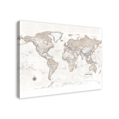Classic World Map - Wrapped Canvas Print - Image 0