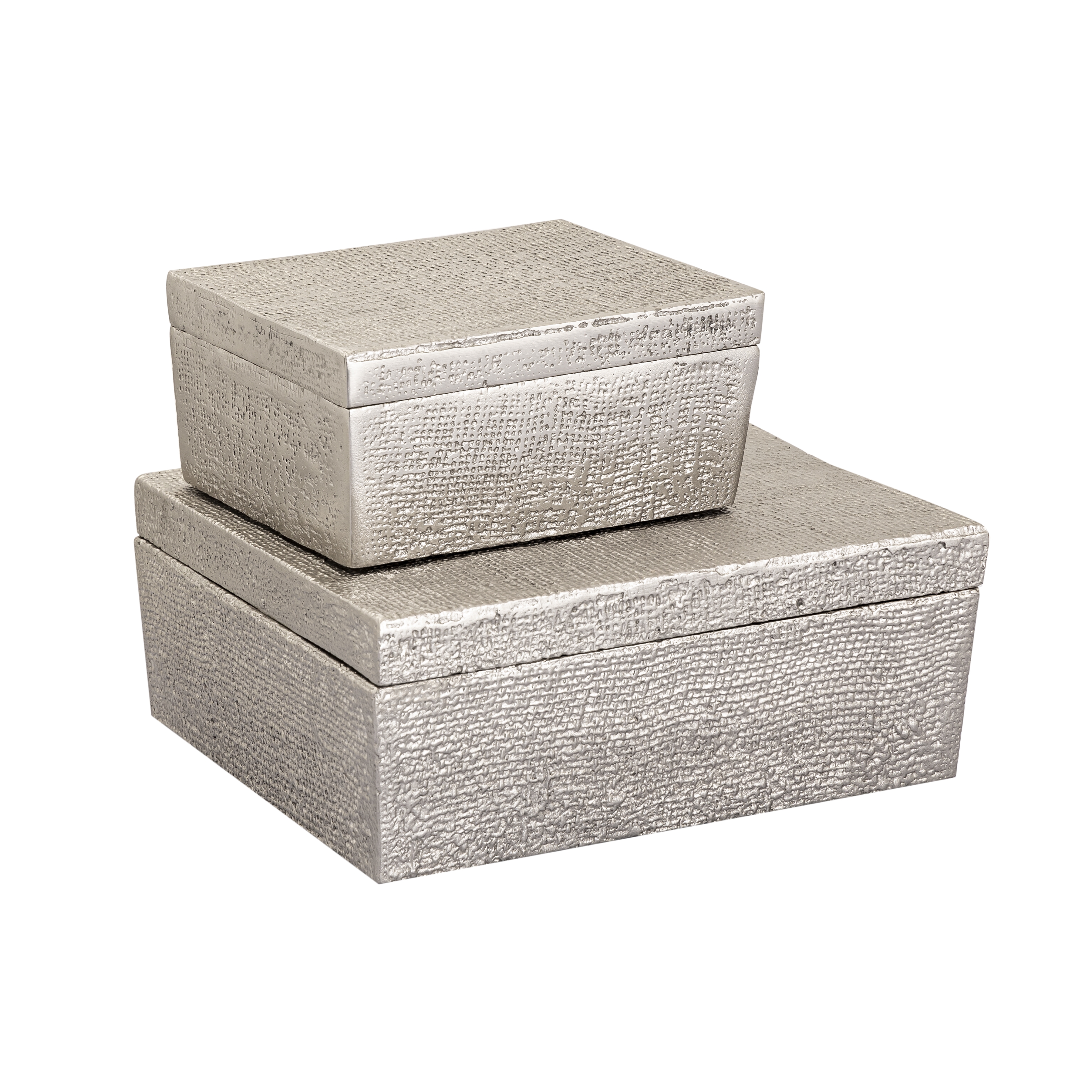 Square Linen Texture Box - Small Nickel - Image 4