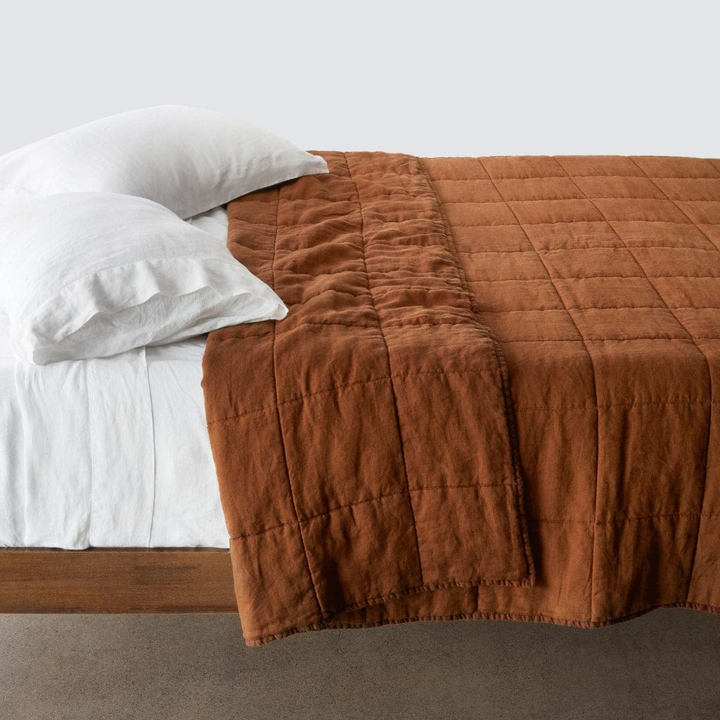 The Citizenry Stonewashed Linen Quilt | Twin | Sienna - Image 0