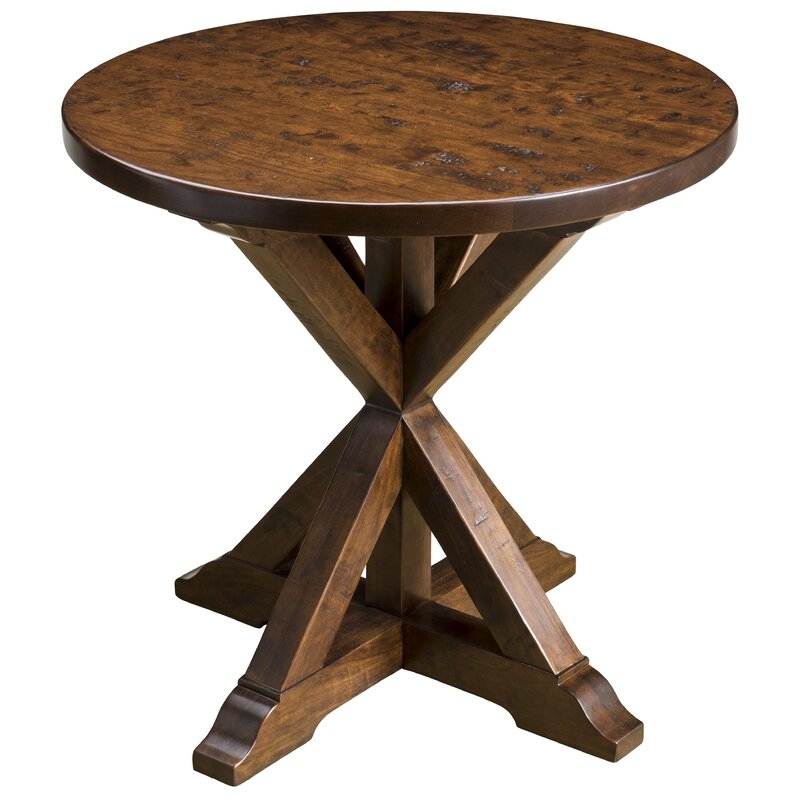 MacKenzie-Dow Yesterday River Plaza Solid Wood Pedestal End Table - Image 0