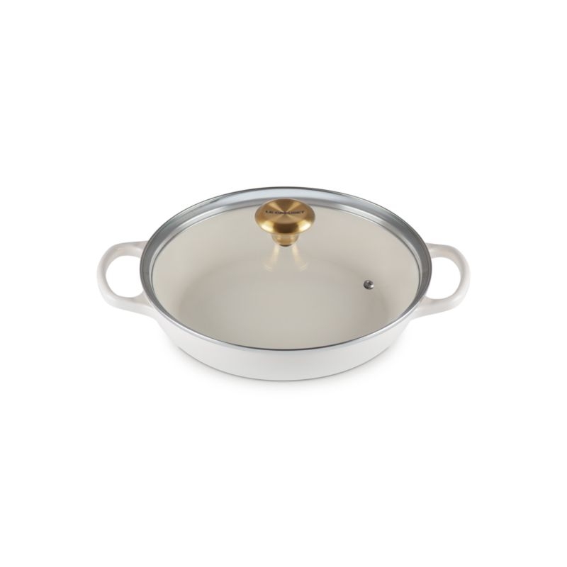 Le Creuset ® 2.25-Qt. Cream Enameled Cast Iron Braiser with Glass Lid - Image 7