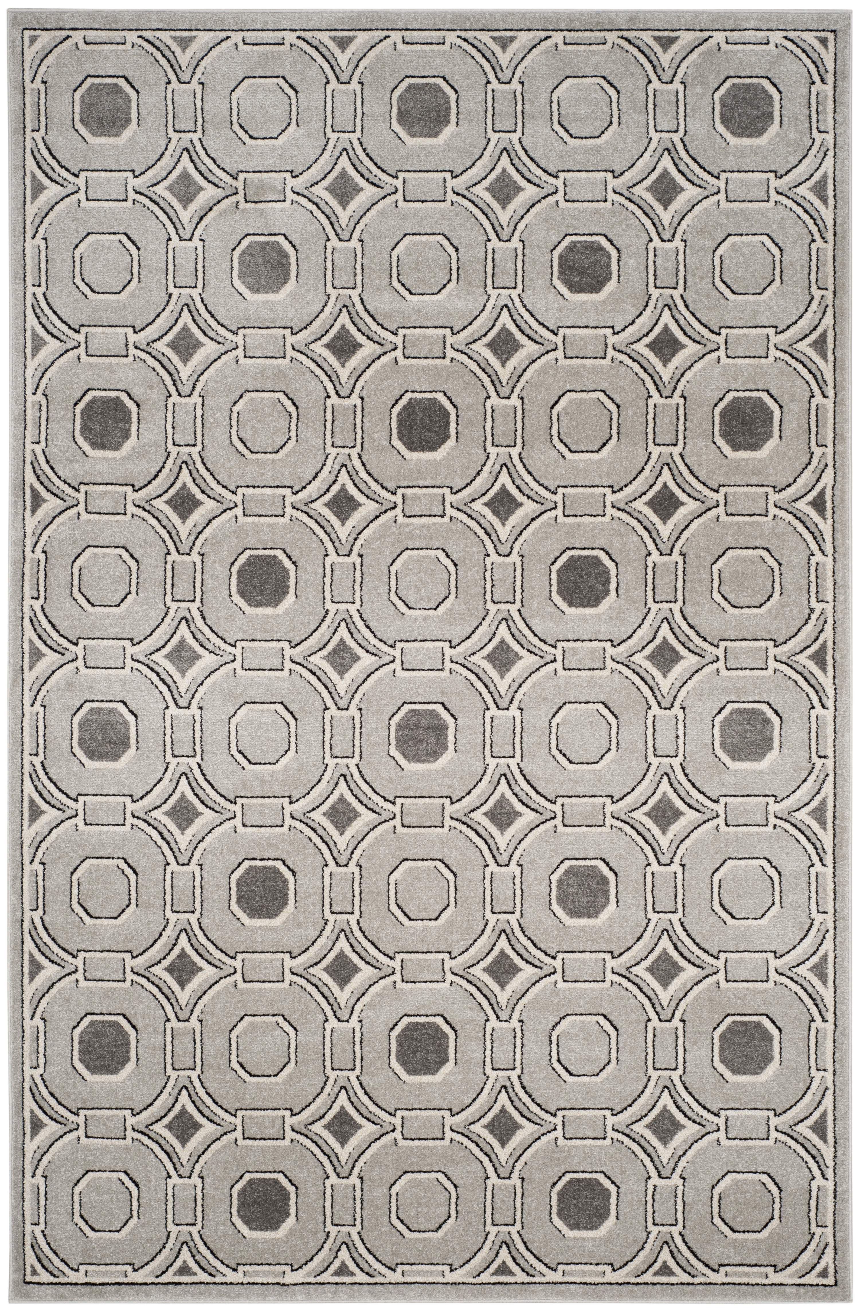 Arlo Home Indoor/Outdoor Woven Area Rug, AMT431B, Light Grey/Ivory,  6' X 9' - Image 0