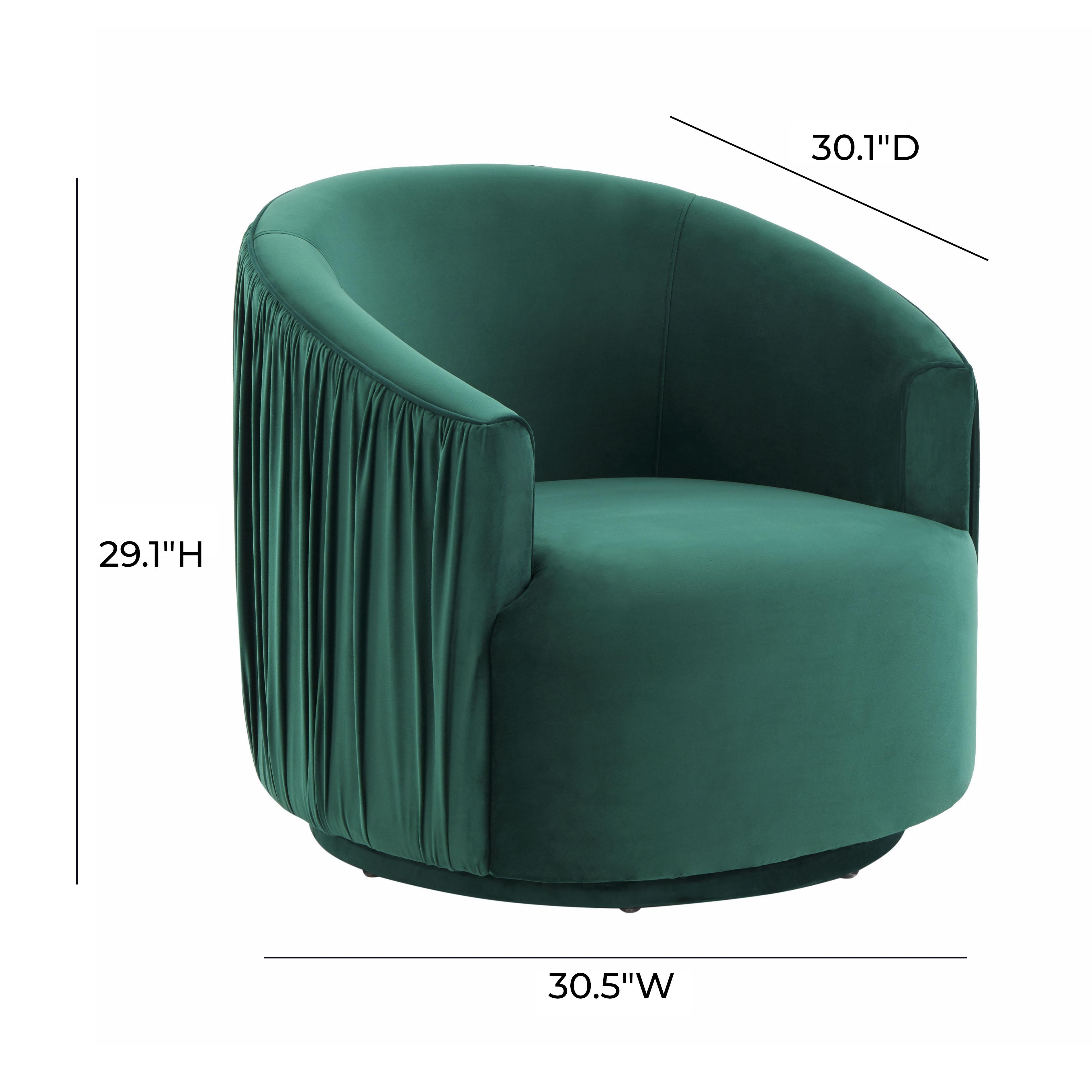 London Forest Green Pleated Swivel Chair - Image 5
