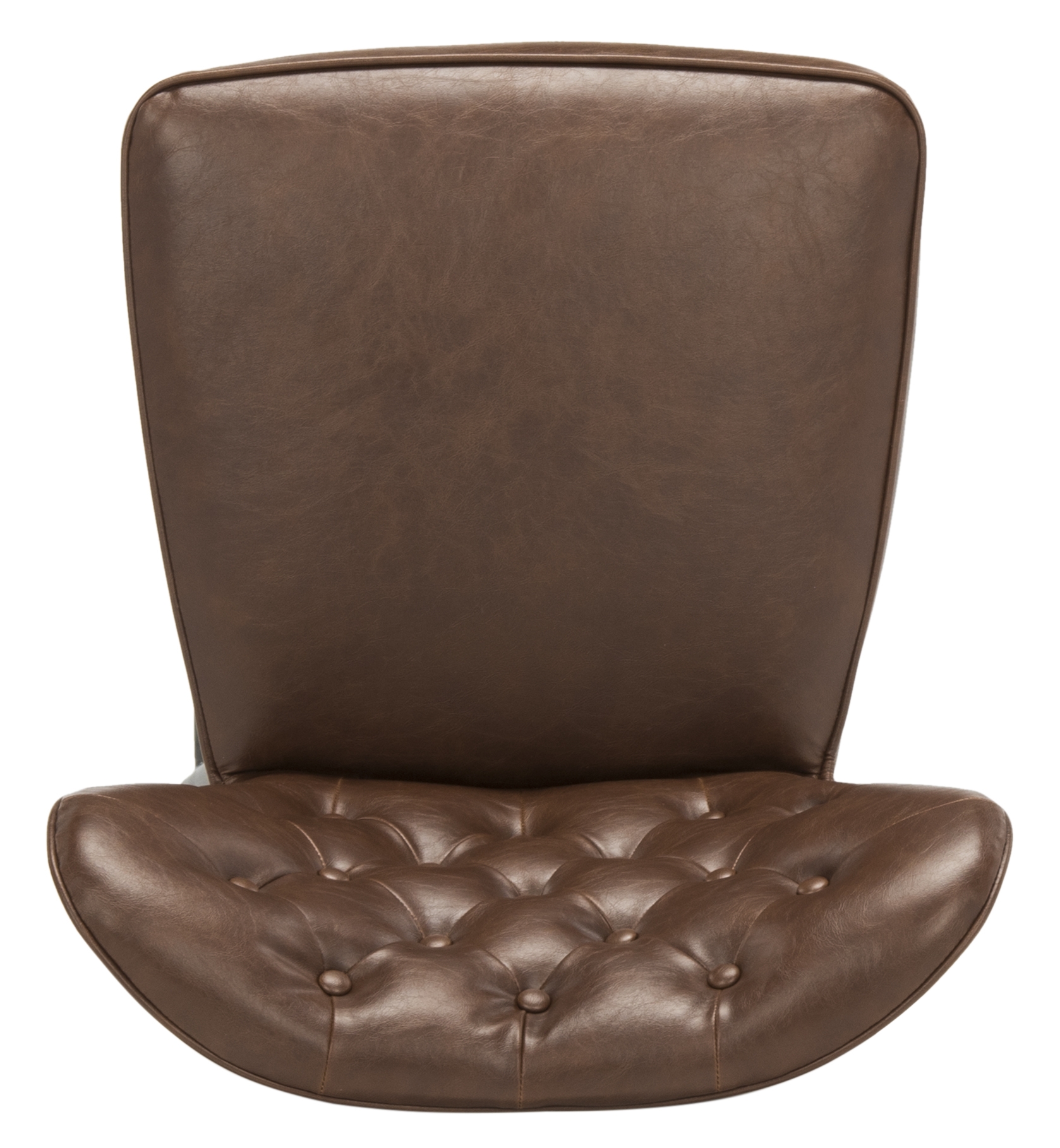Aster 30"H Mid Century Modern Leather Tufted Bar Stool - Burgundy/Black - Safavieh - Image 6