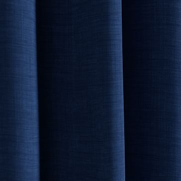 Solid Belgian Linen Curtain, Midnight, 48"x84" - Image 1