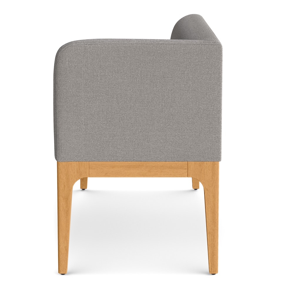 Rosin 56.75" Right Corner Banquette - Natural Oak and Hestia Gray - Image 2