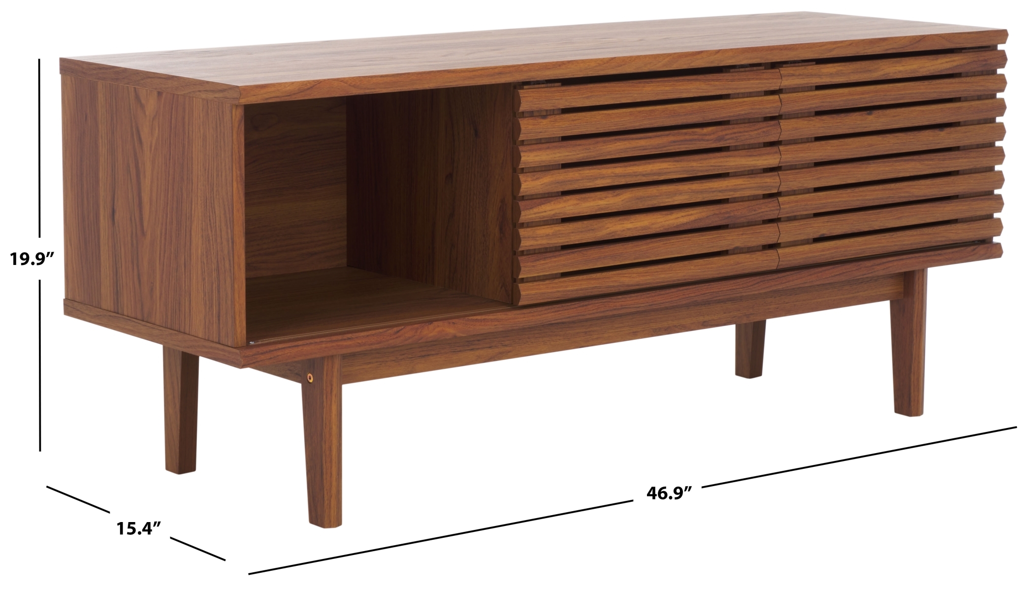 Aricia Small 2 Door Media Stand - Walnut - Safavieh - Image 9