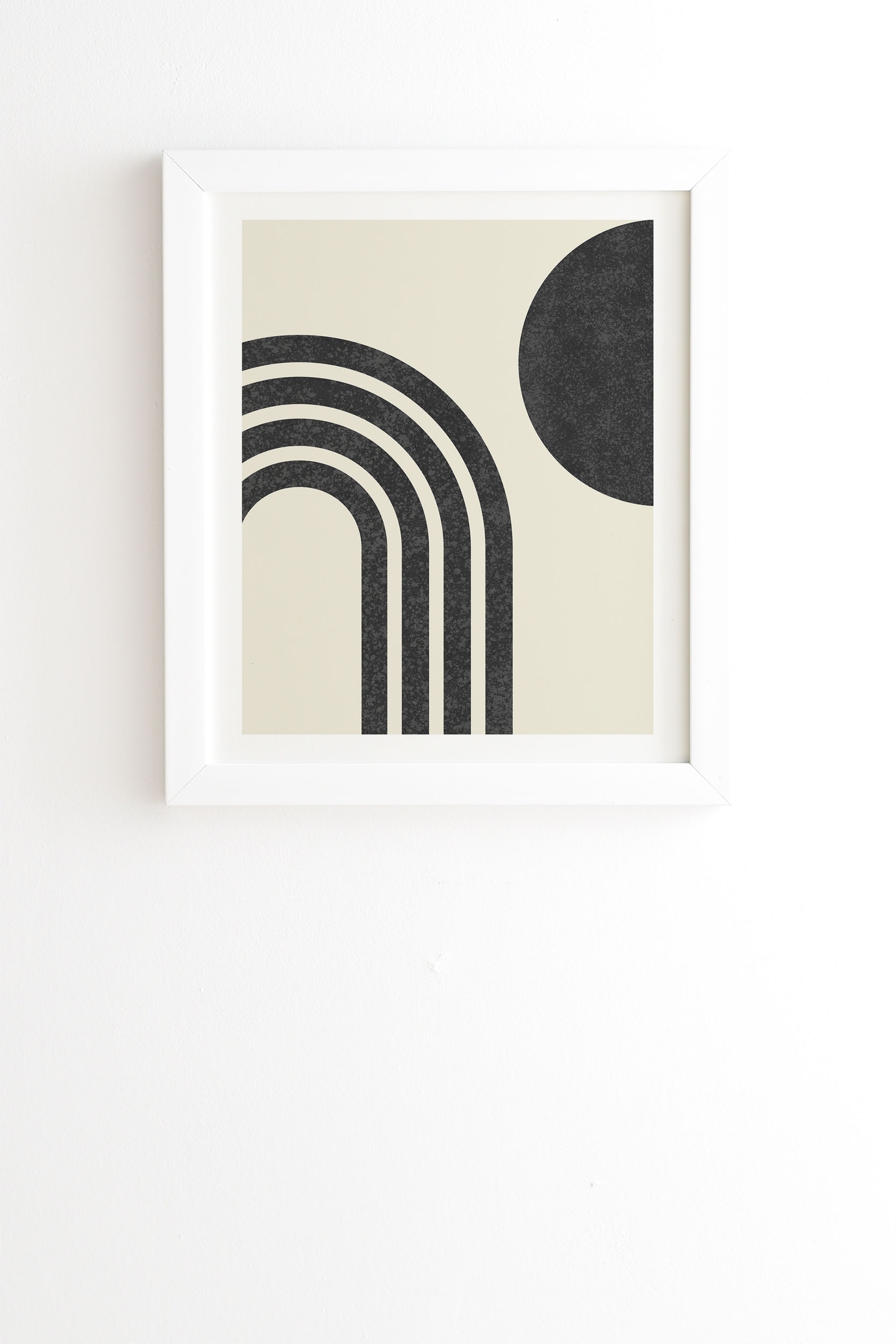 Mid Century Modern Rainbow Bk by MoonlightPrint - Framed Wall Art Basic White 20" x 20" - Image 1
