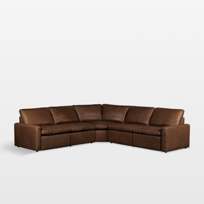 Tillery 5-Piece Sonoma Leather Power Recliner Sectional Sofa - Image 0