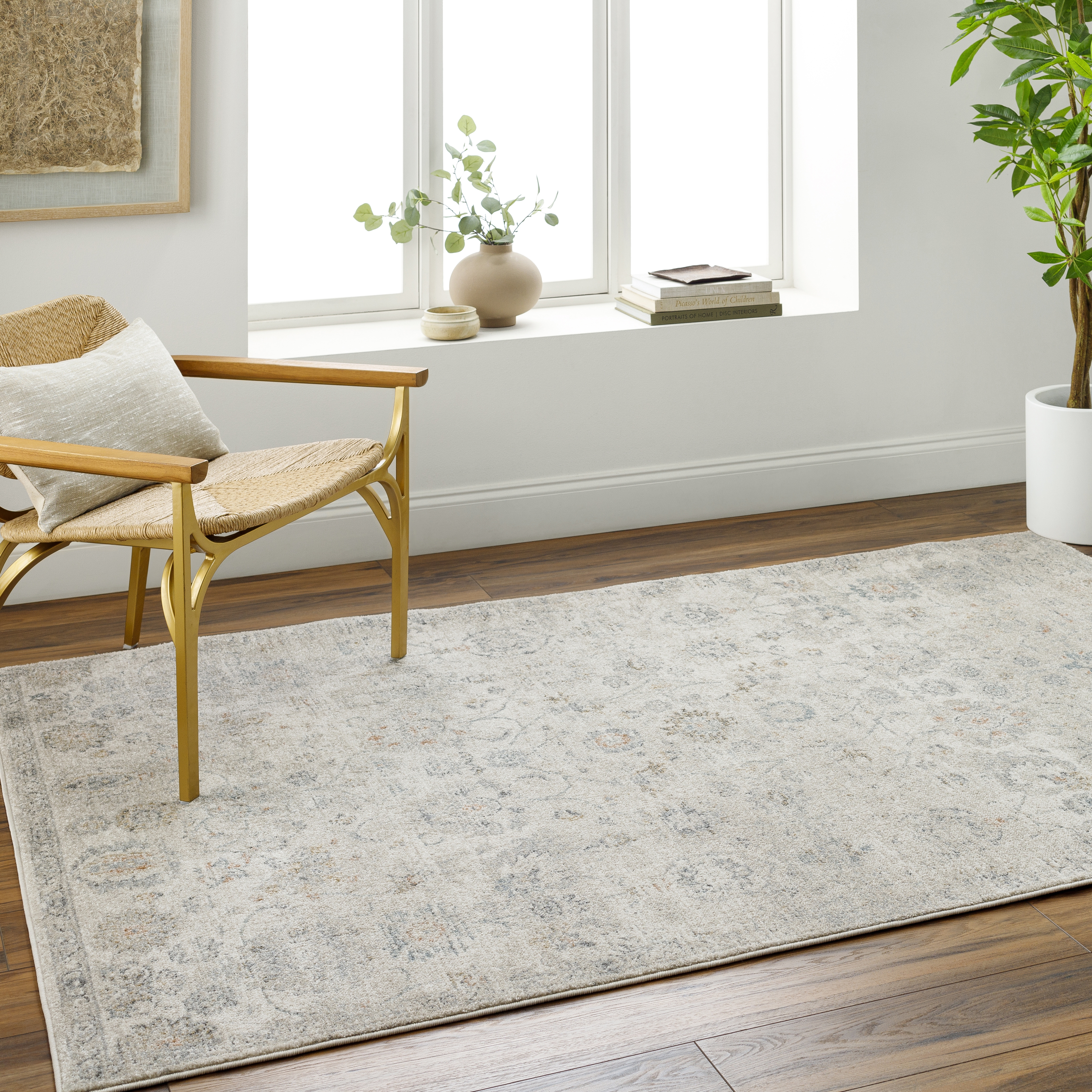 Livabliss Alpharetta Beige Indoor 5'3" x 7' Machine Woven Rug - Image 1