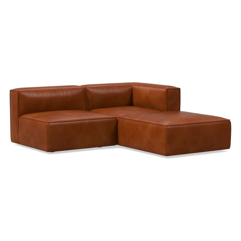 Remi Modular 70" 3-Piece Sectional, Leather, Old Saddle - Image 0