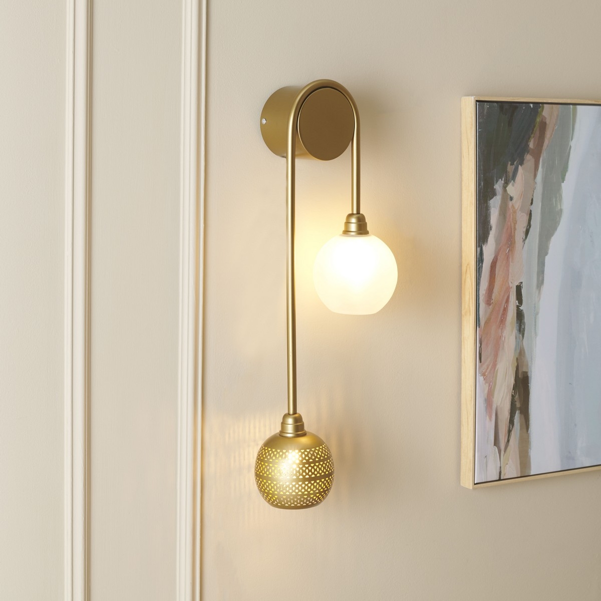 Amari 2 Light 7" Wall Sconce - Antique Gold - Safavieh - Image 1