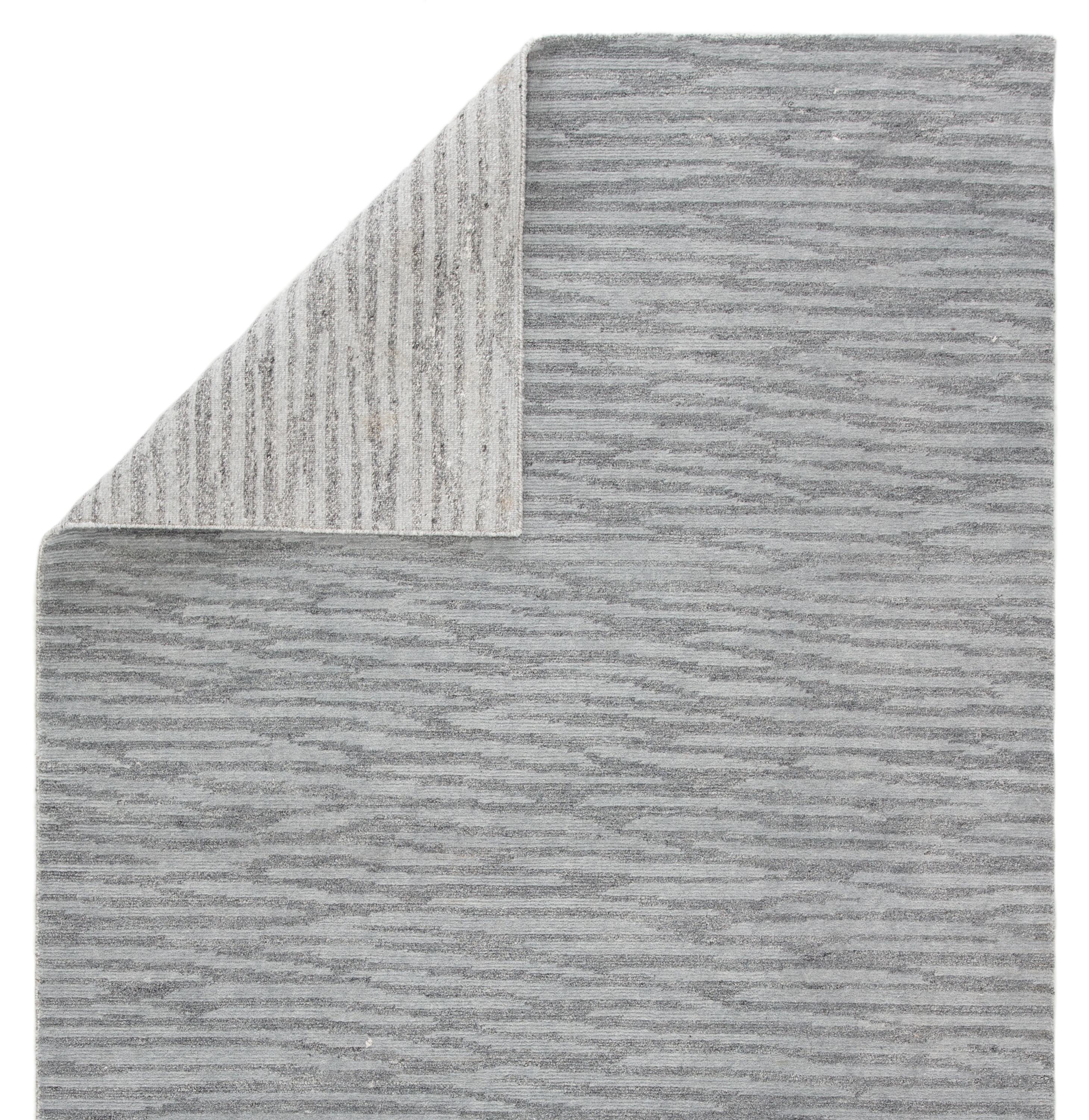 Atwell Hand-Knotted Stripes Gray Area Rug (6'X9') - Image 2