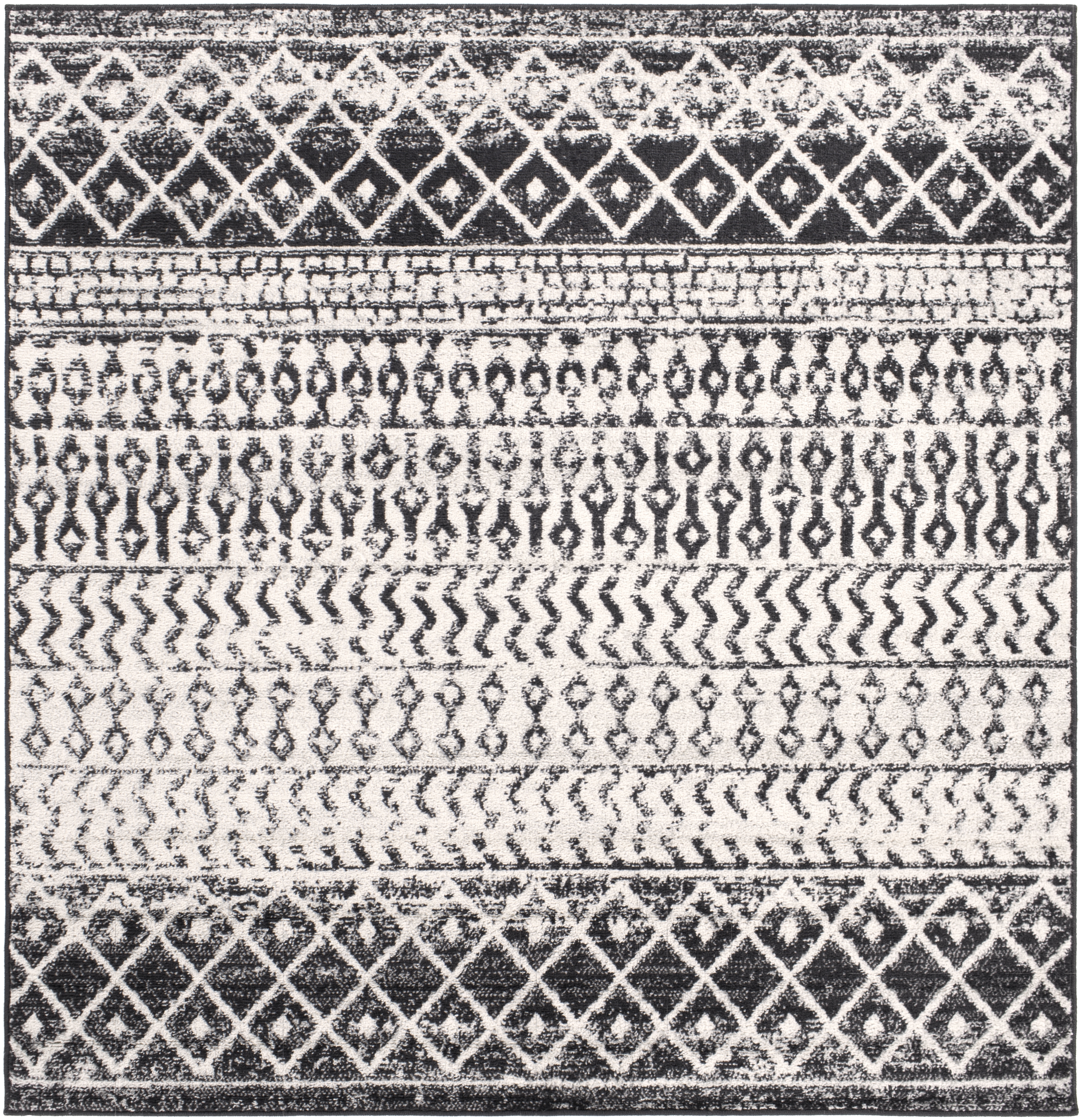 Elaziz Gray Indoor 5' x 5' Machine Woven Rug - Image 0