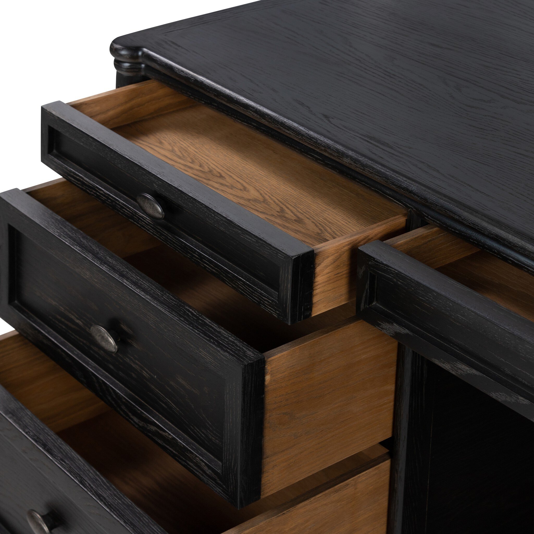 Toulouse Executive Desk - Distressed Black Oak - Image 11