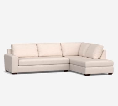Big Sur Square Arm Upholstered Left Grand Sofa Return Bumper Sectional with Bench Cushion, Down Blend Wrapped Cushions, Performance Brushed Basketweave Sand - Image 3