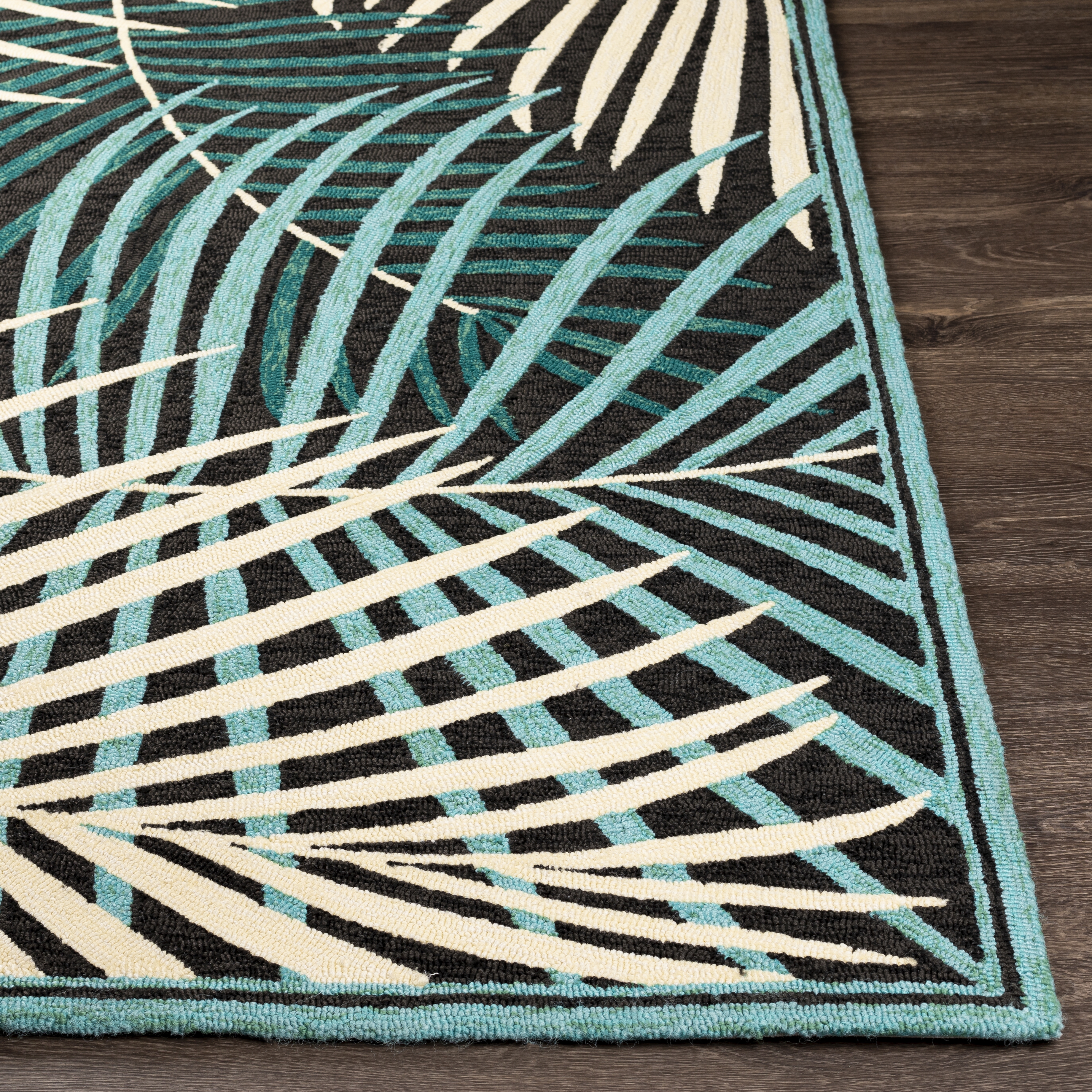 Rain Black Outdoor 2' x 3' Handmade Rug - Image 2