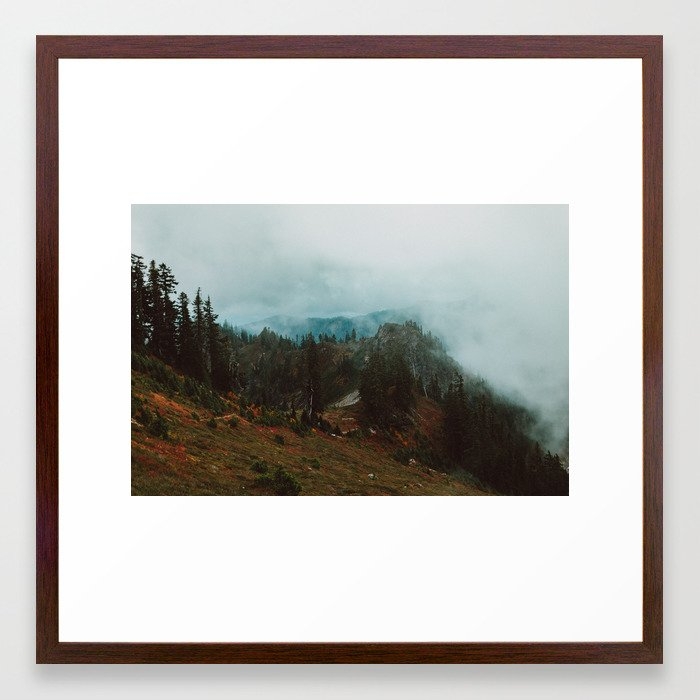 Park Butte Lookout - Washington State Framed Art Print by Leah Flores - Conservation Walnut - Medium(Gallery) 20" x 20"-22x22 - Image 0