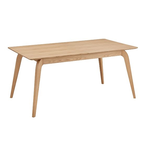 Curved Curved Splayed Leg 63"-83" Expandable Dining, Oak - Image 0