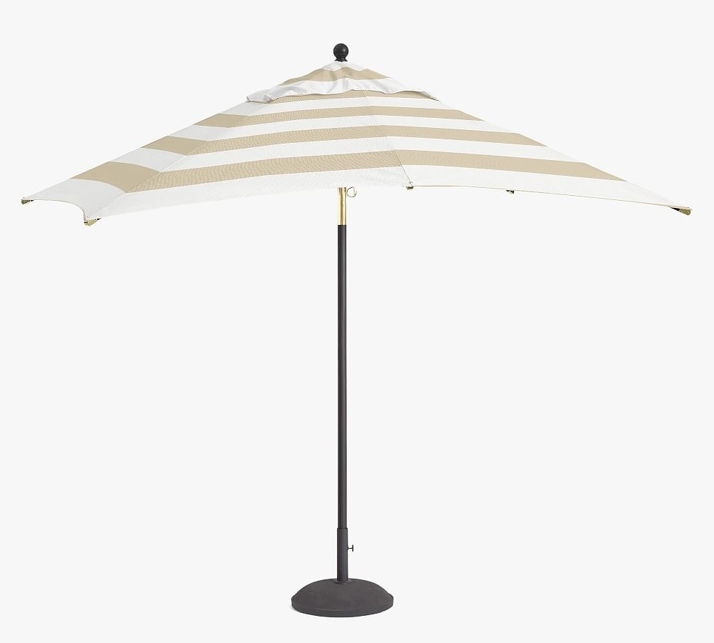 10' Premium Rectangular Umbrella with Aluminum Tilt Pole( Premium) Sunbrella(R); Thatch Salt - Image 0