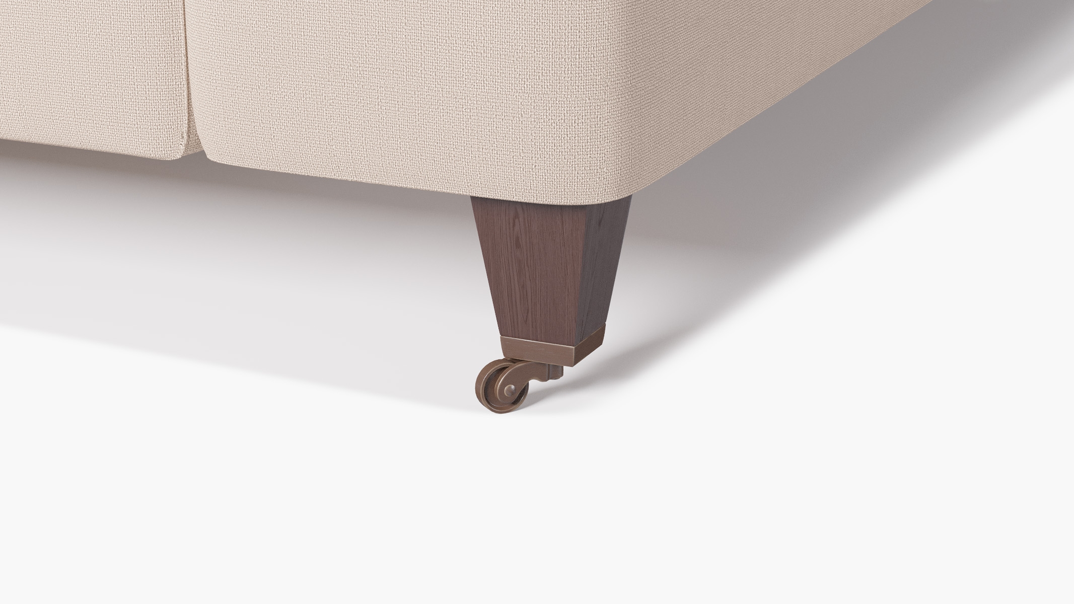 Classic Sofa, Husk Everyday Linen, Espresso with Antique Brass Caster - Image 1