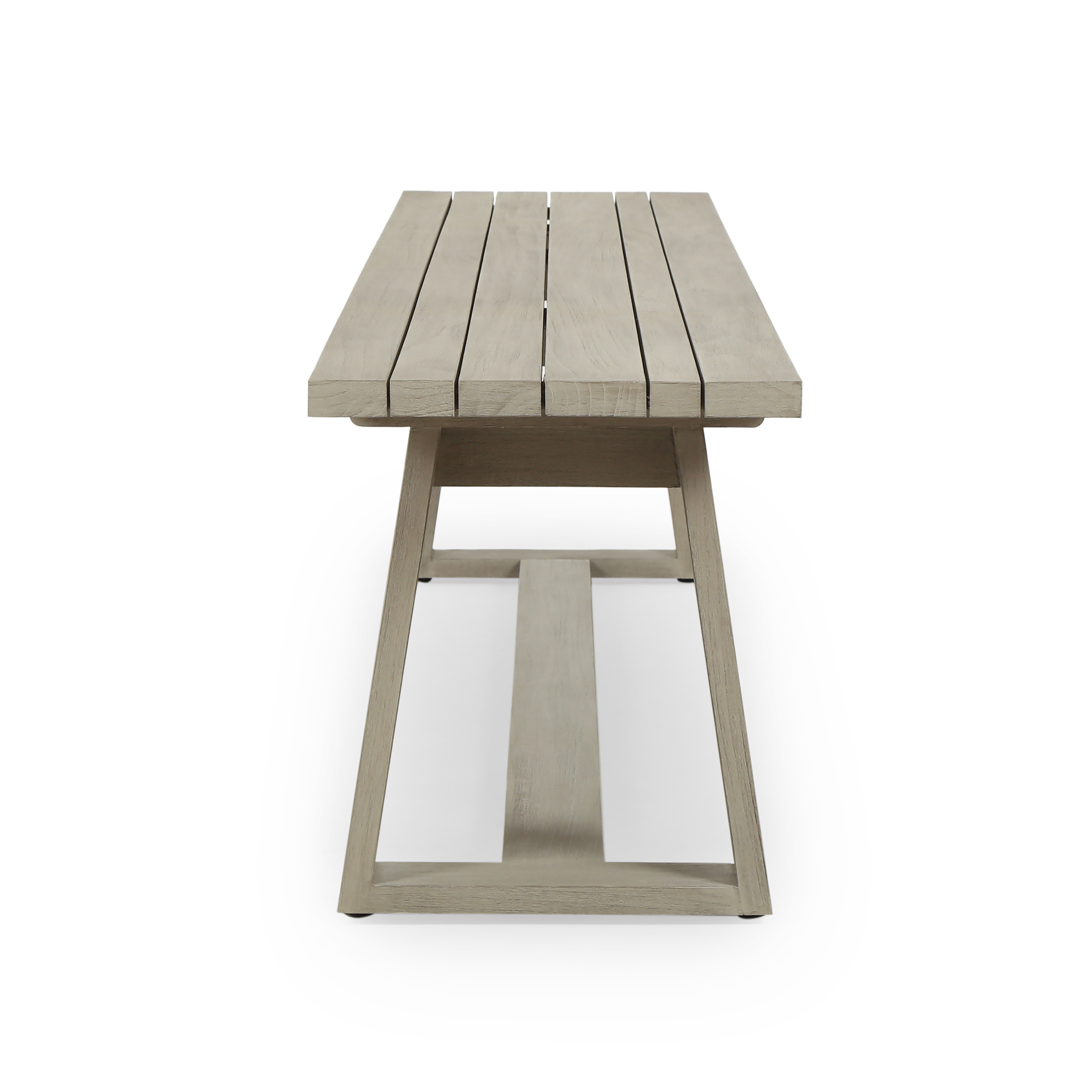 Atherton Outdoor Dining Bench - Weathered Grey-FSC - Image 3