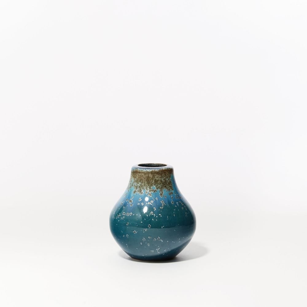 Reactive Glaze Vase, Ocean, Bud, 4.5" - Image 0