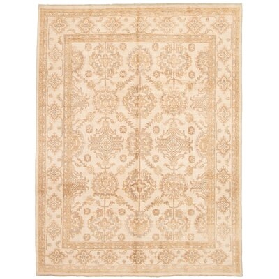 One-of-a-Kind Hales Hand-Knotted 2010s Ushak Beige 8' x 10'2" Wool Area Rug - Image 0