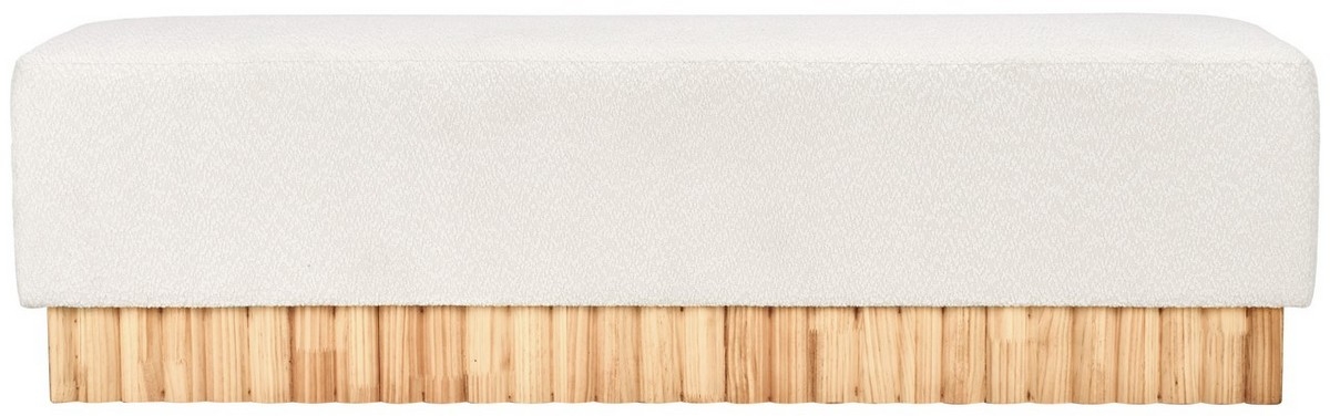 Tylie Boucle & Wood Bench - Ivory / Natural - Image 0