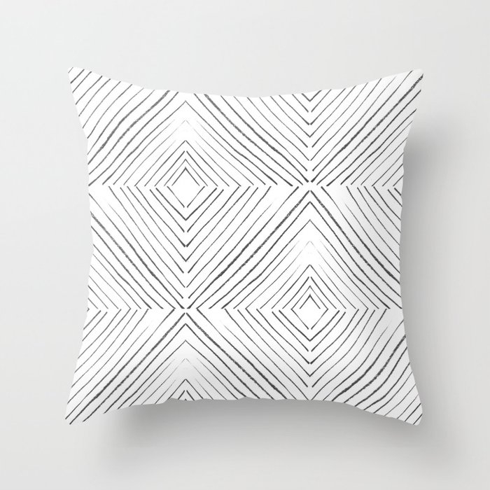 Black Lines Throw Pillow by Georgiana Paraschiv - Cover (20" x 20") With Pillow Insert - Outdoor Pillow - Image 0