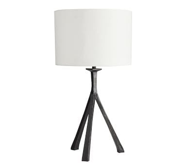 Easton Forged-Iron Tripod Table Lamp with Medium Straight Sided Gallery Shade, Bronze - Image 4