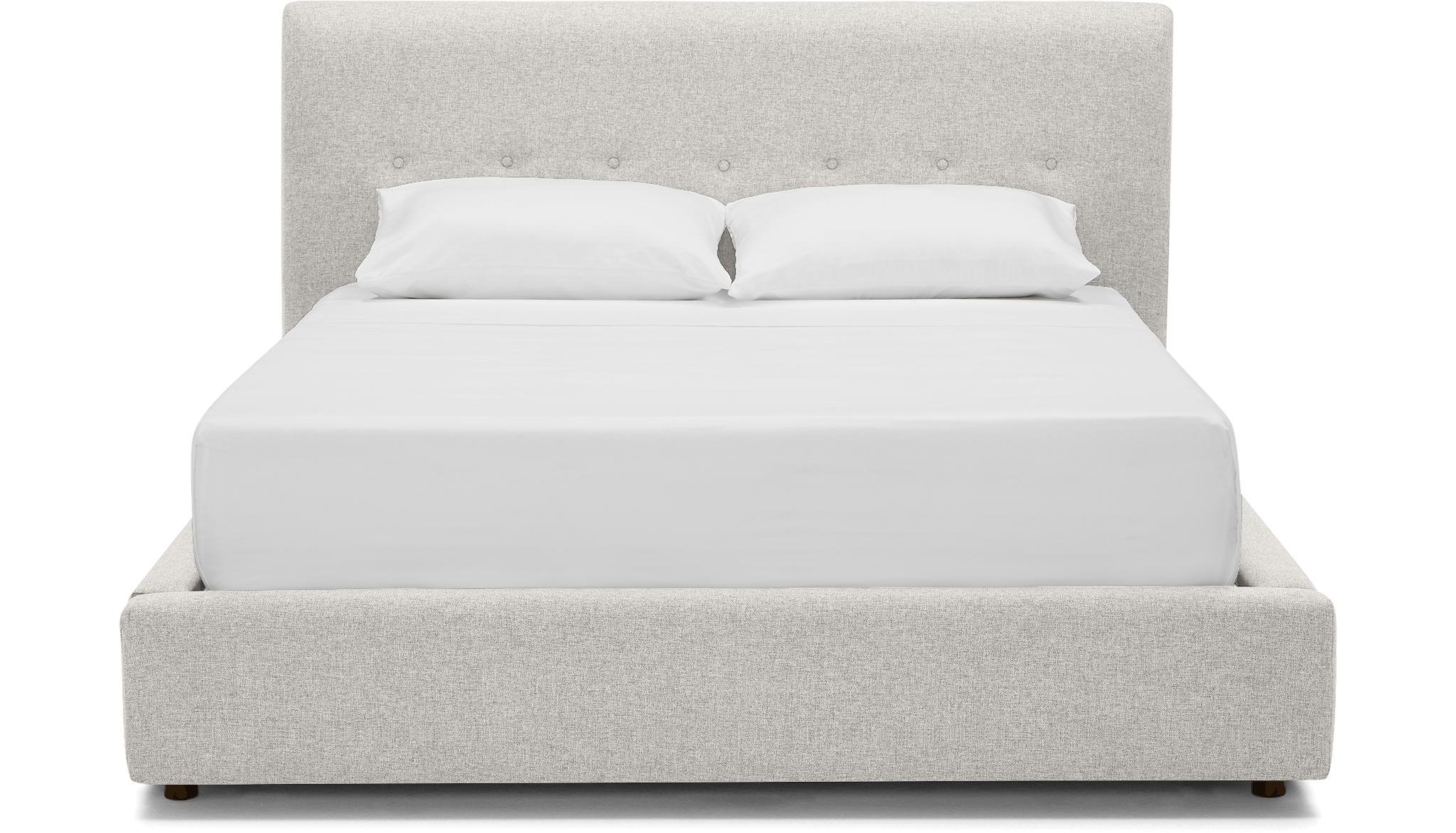 White Alvin Mid Century Modern Storage Bed - Tussah Snow - Mocha - Cal King - Image 0