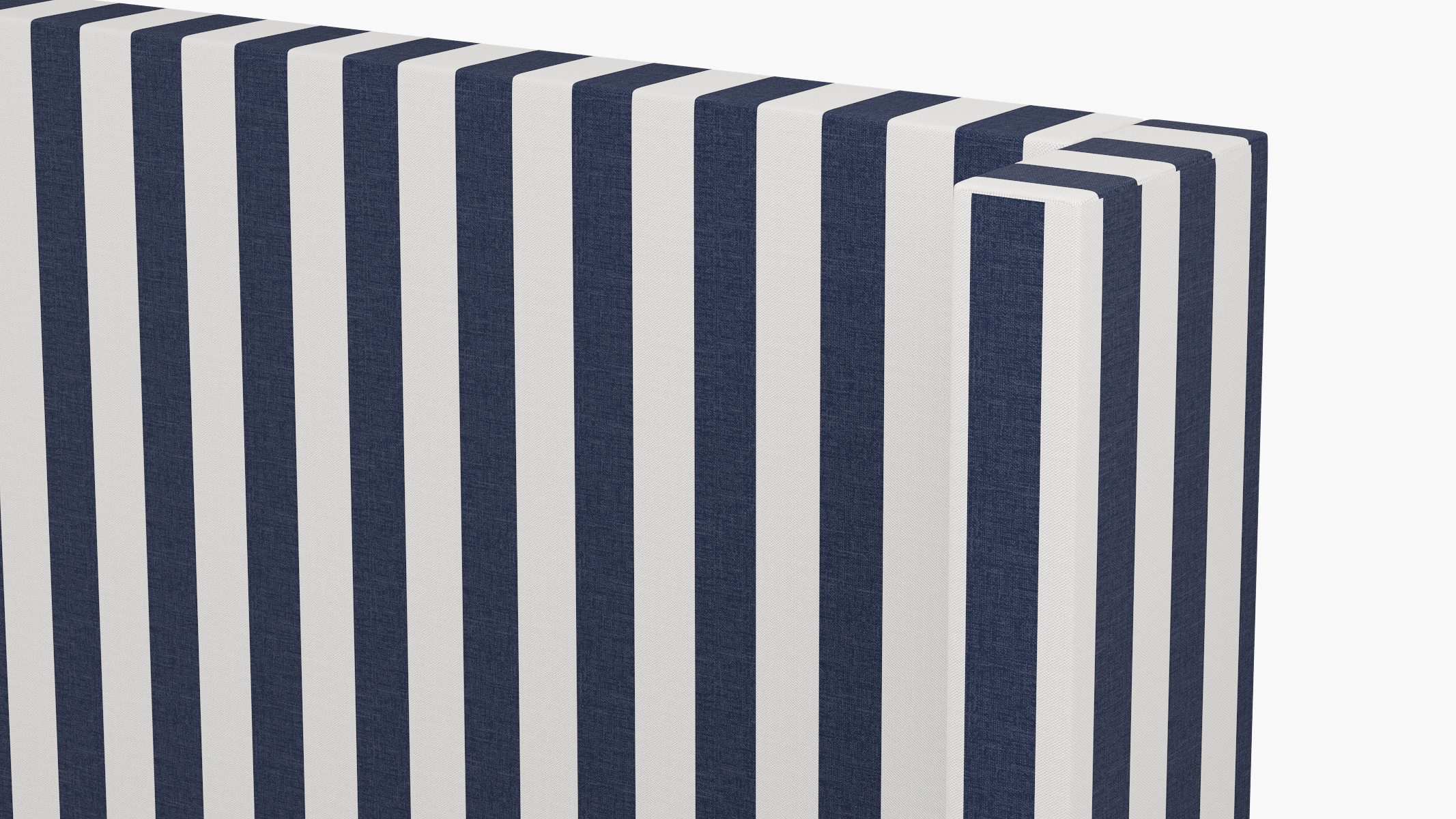 Modern Wingback Headboard, Navy Cabana Stripe, King - Image 2