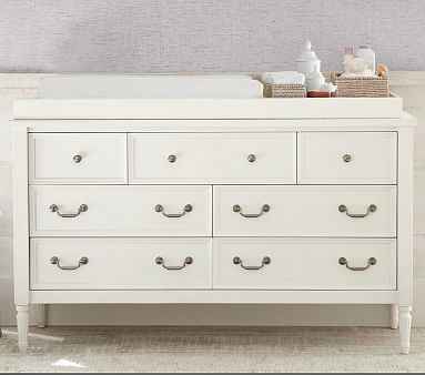 Blythe Extra Wide Nursery Dresser & Topper, French White - Image 2