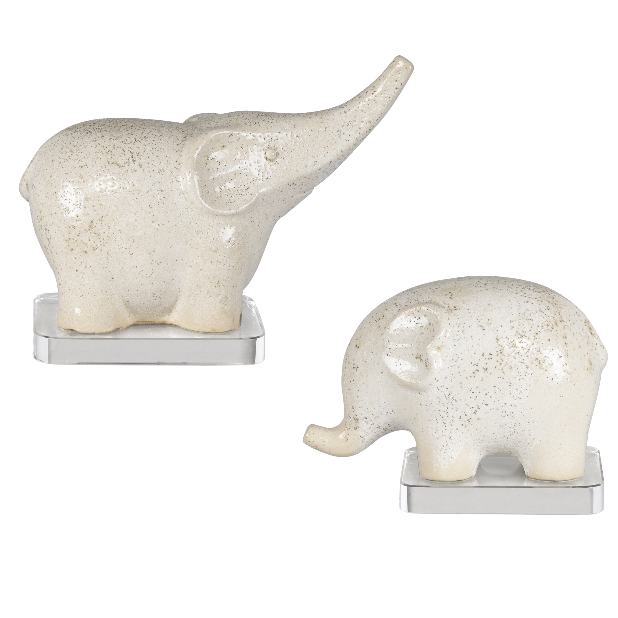 Kyan Ceramic Elephant Sculptures, S/2 - Image 1