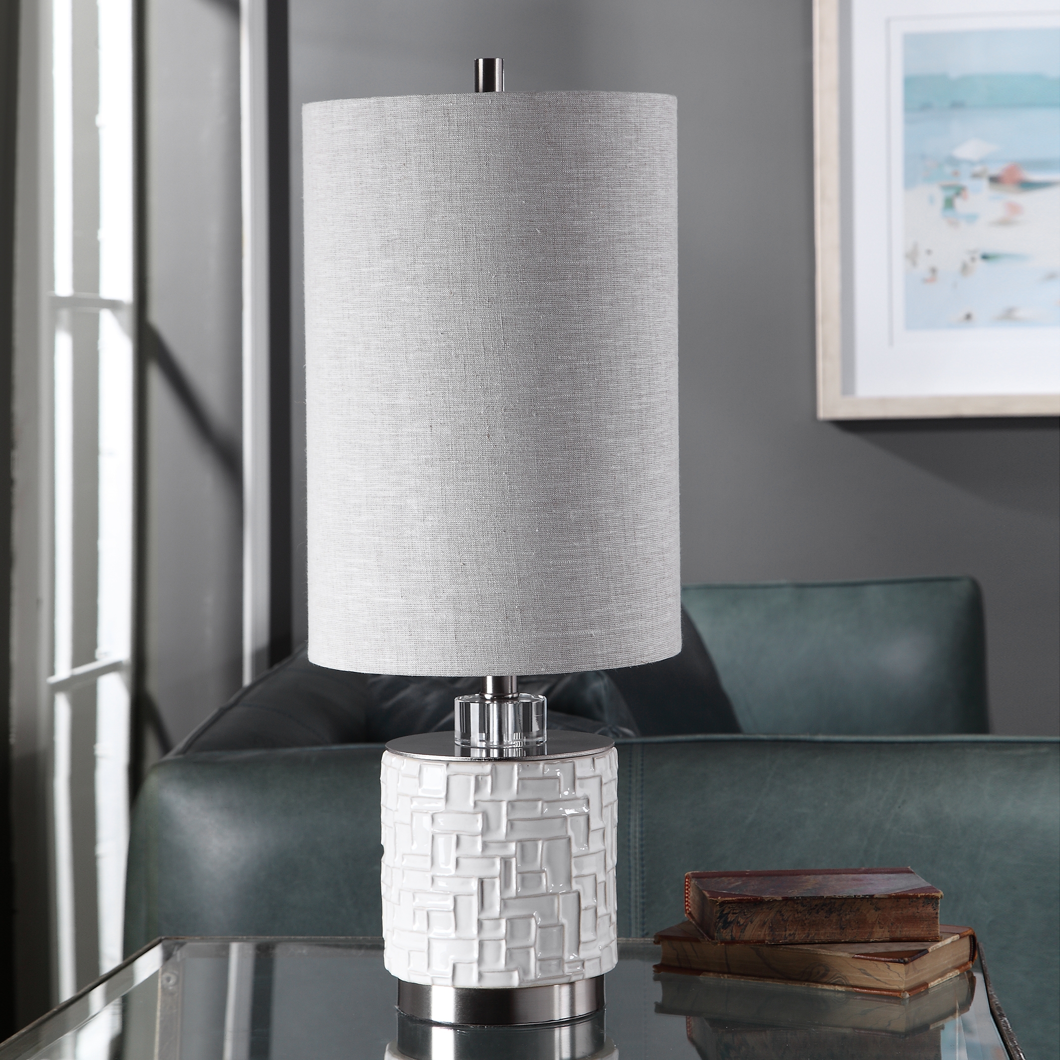 Elyn Glossy White Accent Lamp - Image 5