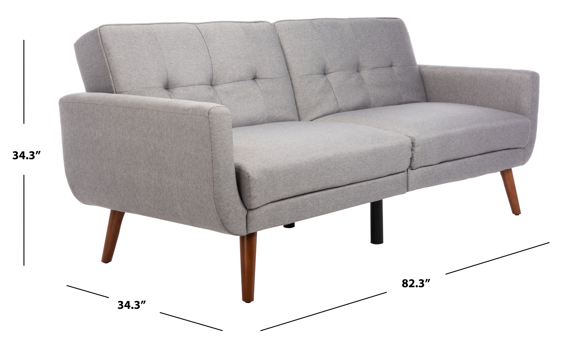 Bushwick Foldable Futon Bed - Grey / Brown - Safavieh - Image 7