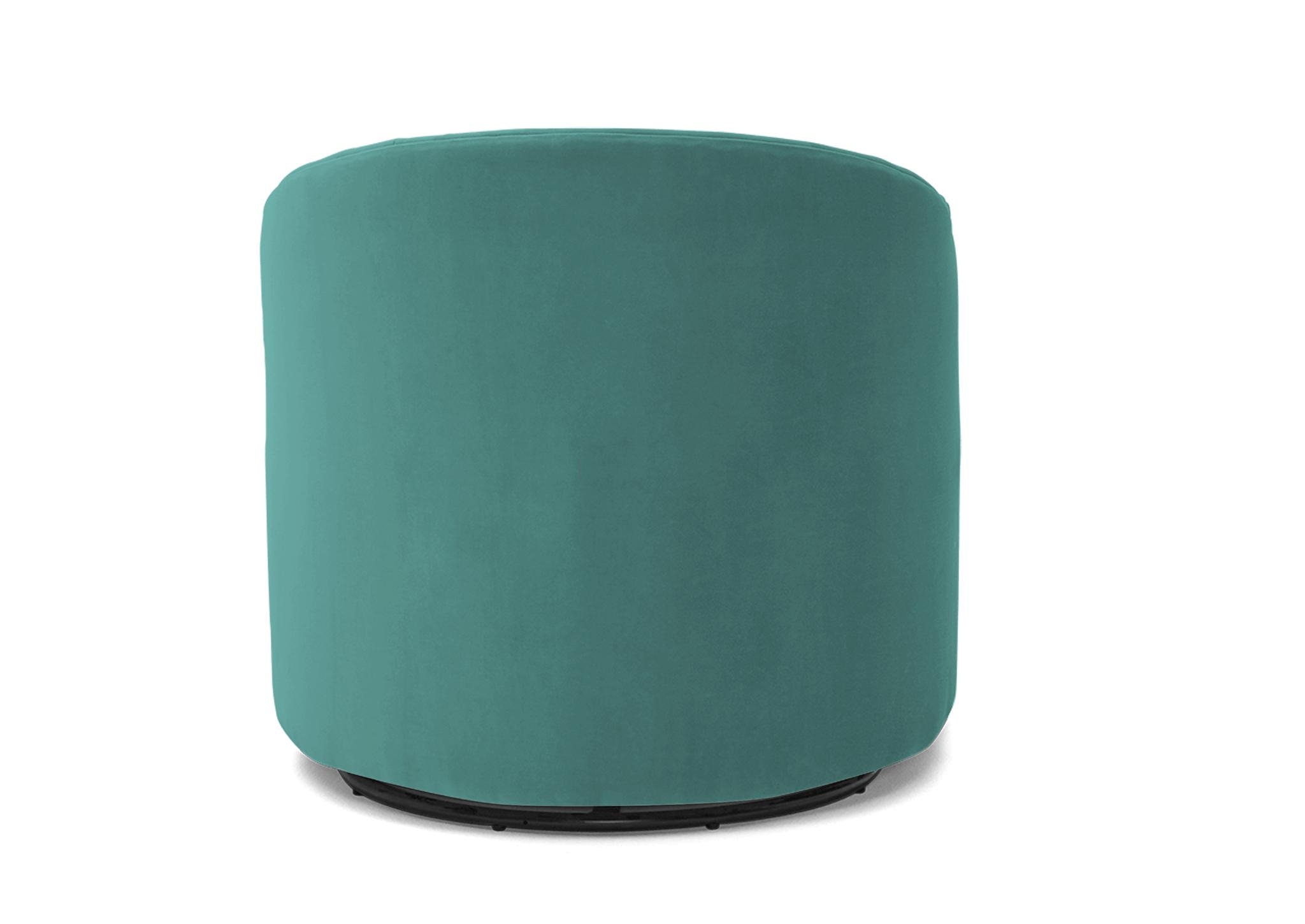 Green Jolie Mid Century Modern Swivel Chair - Essence Aqua - Image 4