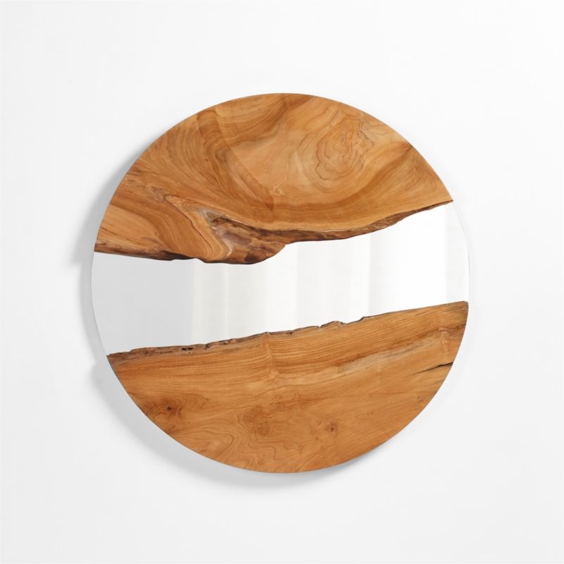 Phlox Live Edge Wood Round Mirror - Image 3