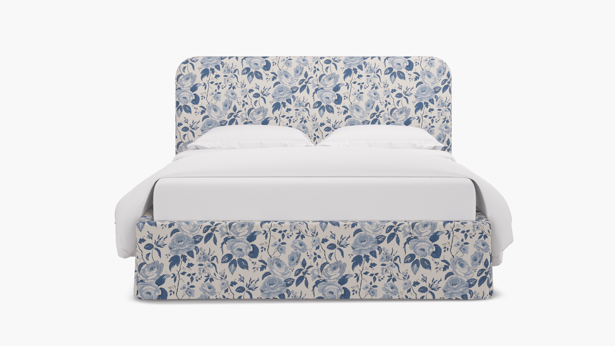 Skirted Platform Bed, Delft Chintz, Twin - Image 0