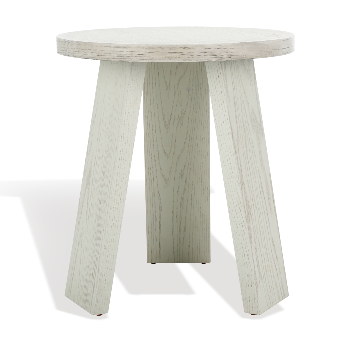 Julianna Wood Accent Table - White Washed - Image 3