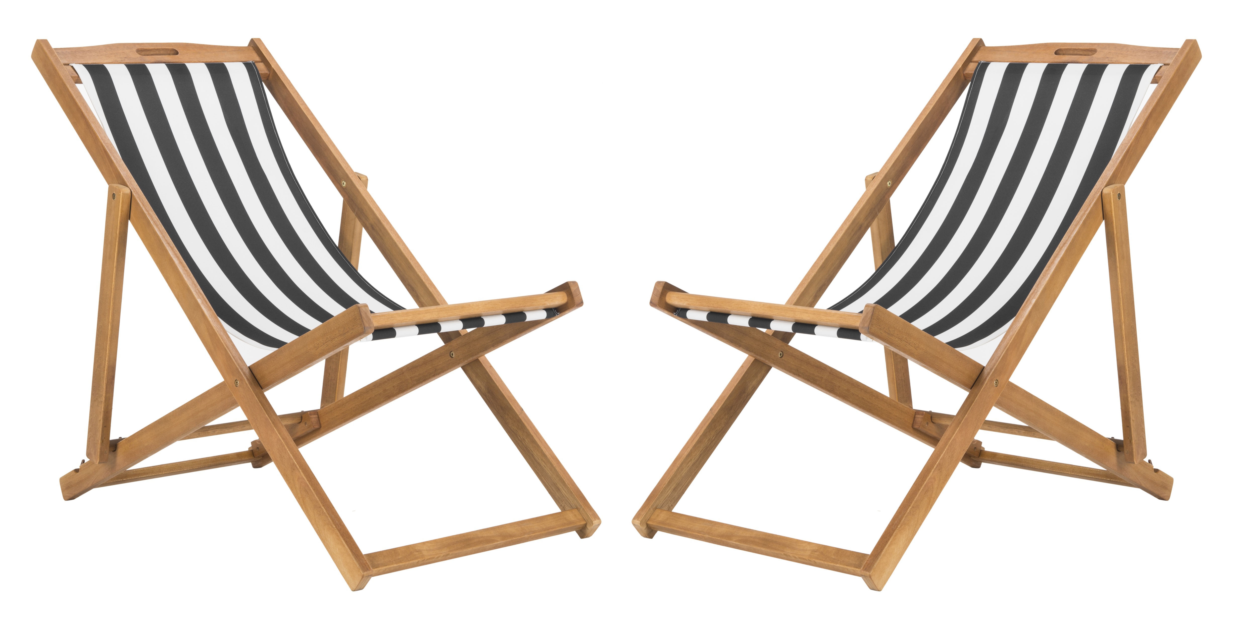 Loren Foldable Sling Chair - Natural/Black/White - Arlo Home - Image 0