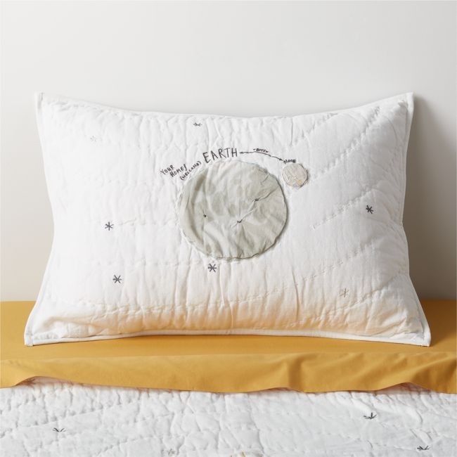 Outer Space Organic Cotton Kids Pillow Sham - Image 0